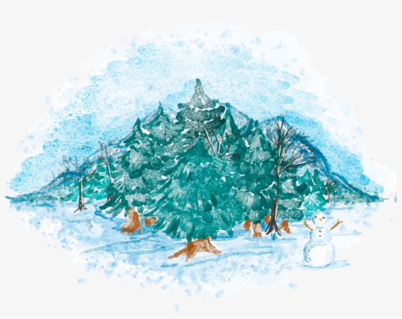 Graphic Library Moonlight Drawing Watercolor - หิมะ สี น้ำ, transparent png download