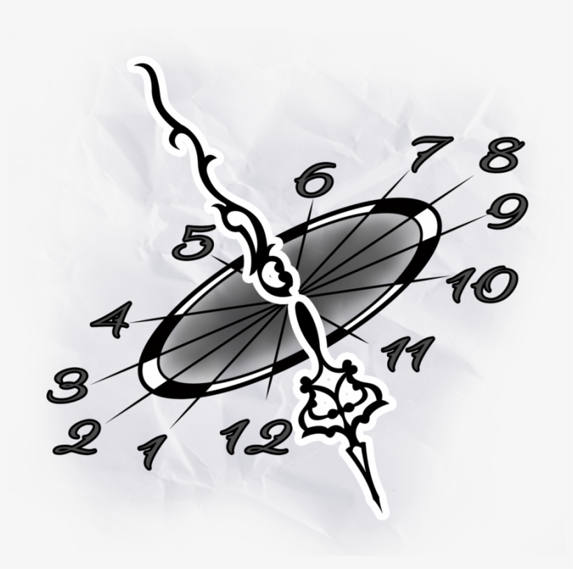 Skull With Clock Stencil, transparent png download