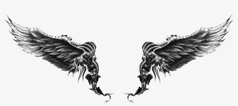 Chest Tattoos Png Clip Transparent Library - Mechanical Wings Tattoo, transparent png download