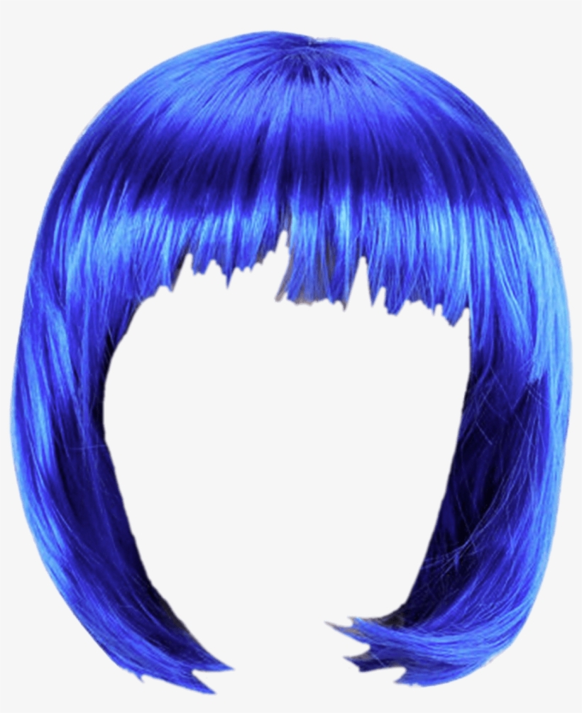Wig Blue Bob - Wig Png, transparent png download