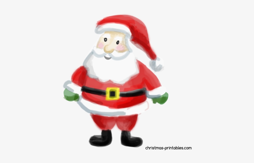 Free Watercolor Santa Clipart For Christmas - Watercolor Painting, transparent png download