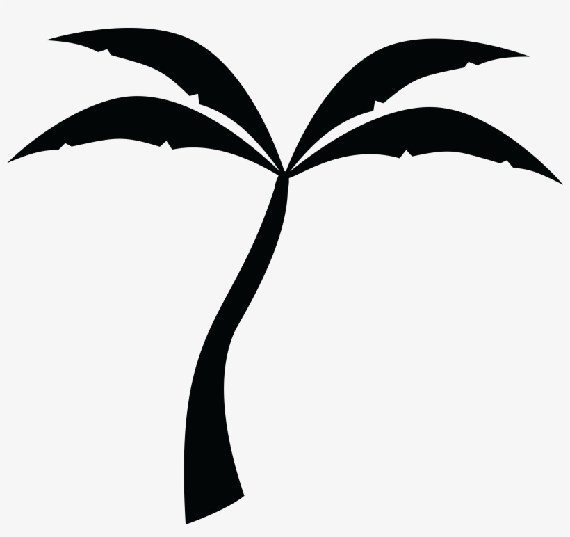 Free Clipart Of A Palm Tree - Clipart Palm Tree Black And White, transparent png download