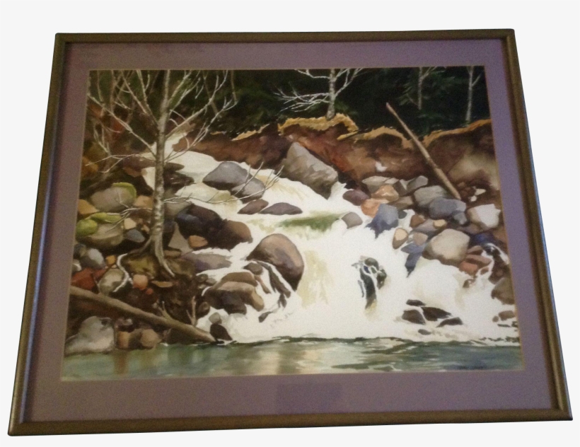 Debra Graves, Painting, River White Water Rocky Stream, - Painting, transparent png download