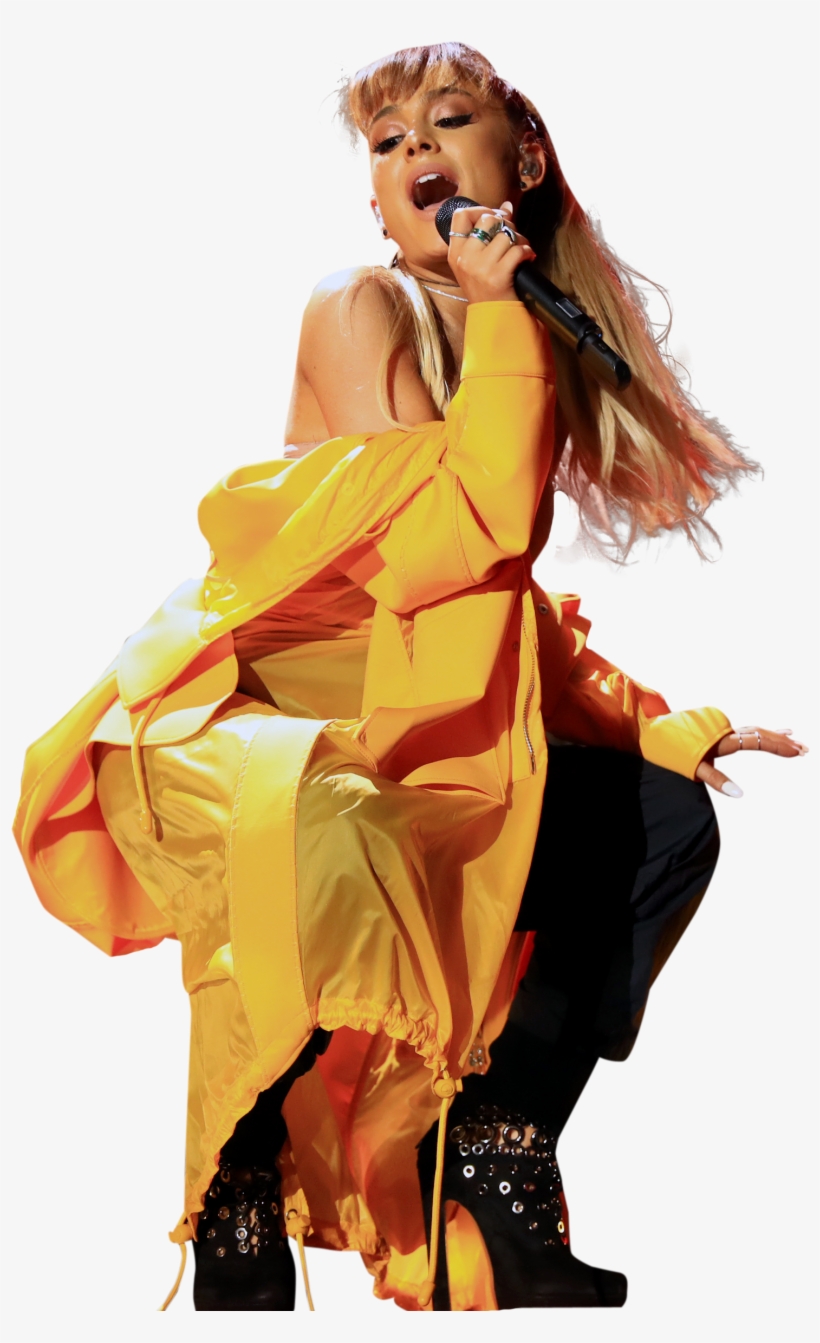 Ariana Grande In Yellow Dress On Stage Png Image - Iheartradio Music Festival, transparent png download