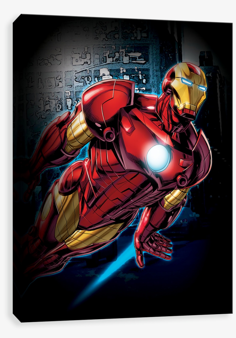 The Avengers Heroes - Iron Canvases By Entertainart - Iron Man Black Vignette, transparent png download
