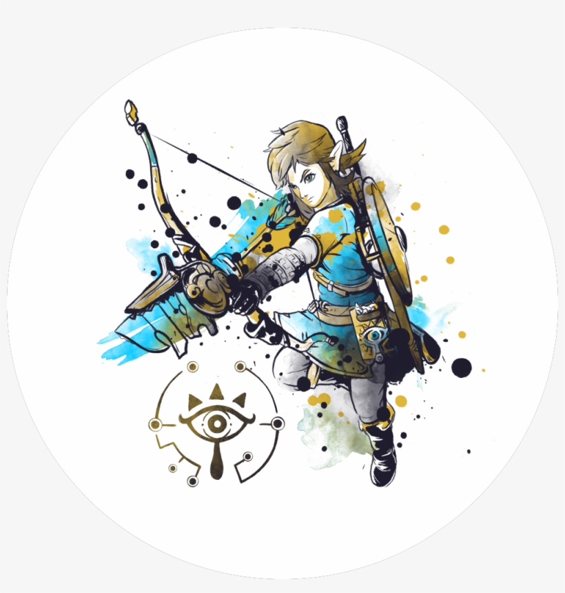 Watercolor Legend - Clothing4kings Funtor Sheikah Eye Symbol T-shirt Hoodies/t-shirt/tank, transparent png download