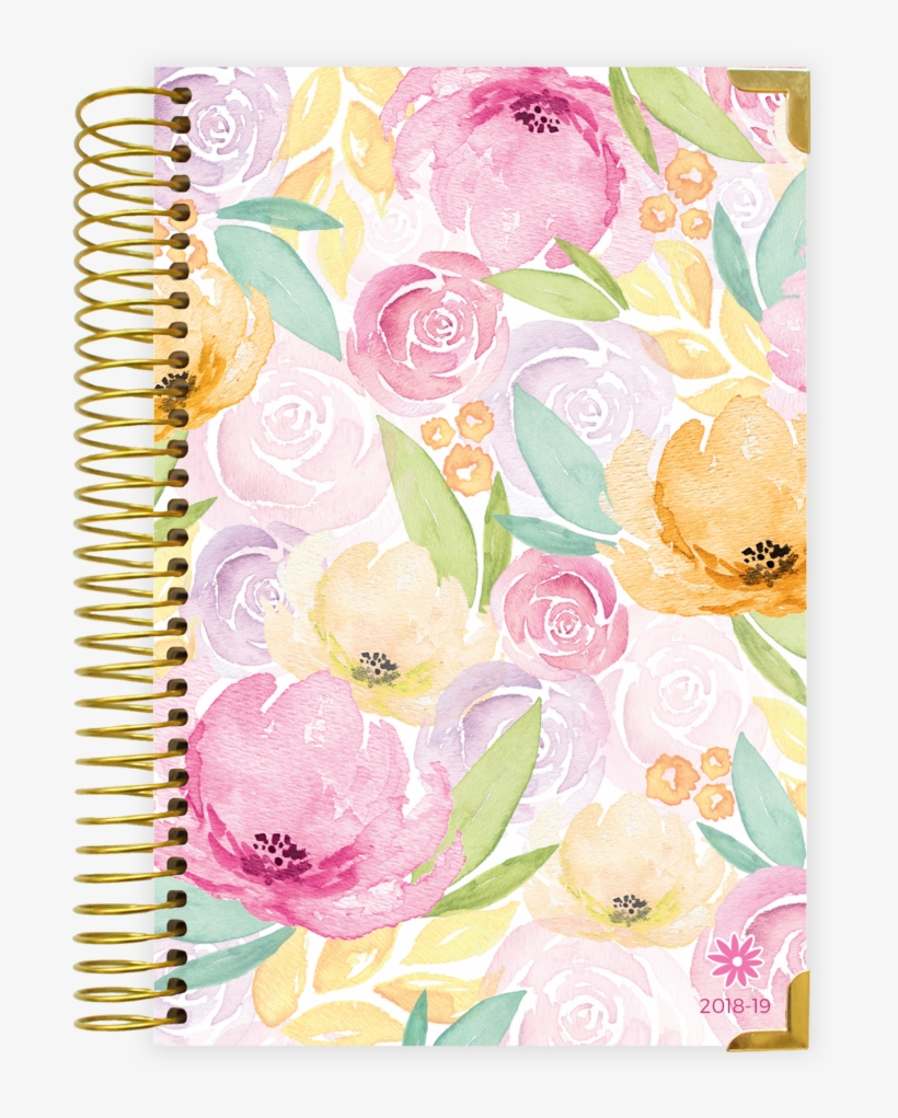 2018-2019 Hard Cover Daily Planner, Watercolor Floral - Bloom Daily Planners Address Book - Contacts - Addresses, transparent png download