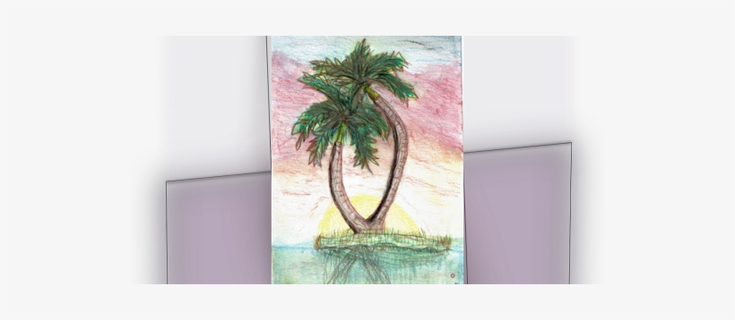 A Couple Of Palms At Daybreak 1 Printable Blank Card - Painting, transparent png download