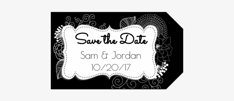 Inverted Black & White Floral "save The Date" Gift - Save The Date, transparent png download