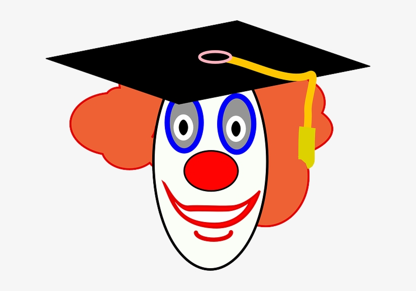 School, Clown, Cartoon, Free, Dot, Com, Fun, Graduation - Clown Face, transparent png download