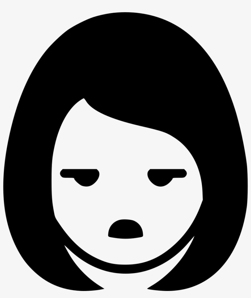 Dull Glare Girl Woman Comments - Sad Woman Face Icon, transparent png download