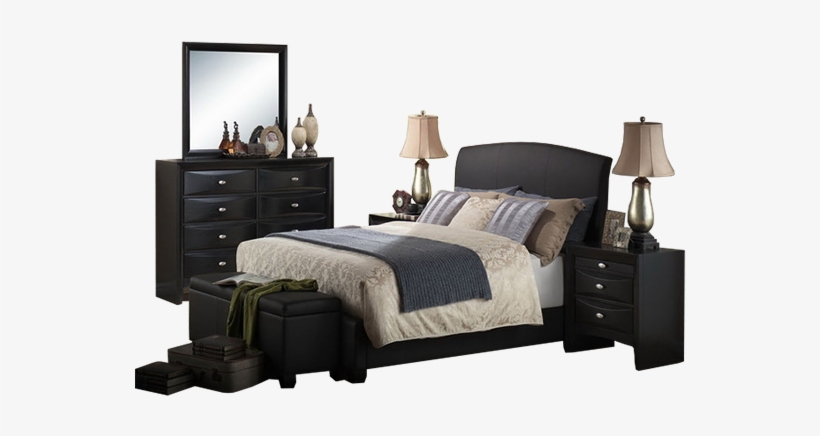 Shop Some Of The Best Brands For All Of Your Living - Acme Ireland Full Faux Leather Bed, Black, transparent png download