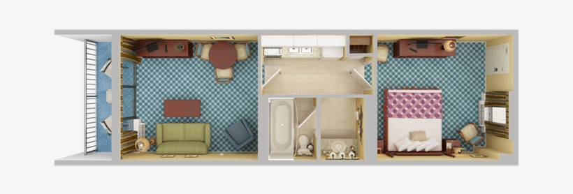 Oceanview Junior Jacuzzi Suite Top Down Copy - Floor Plan, transparent png download