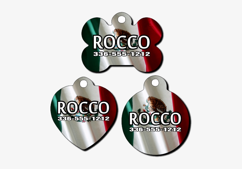 Personalized Mexico Flag Background Pet Tag For Dogs - Mobile Phone Case, transparent png download