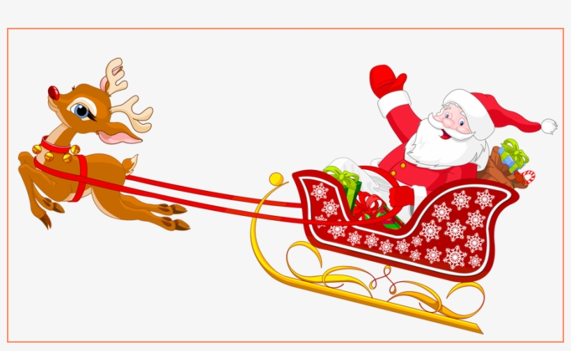 Png Royalty Free Stock Amazing Santa And Reindeer With - Santa Claus And Reindeer Clipart, transparent png download