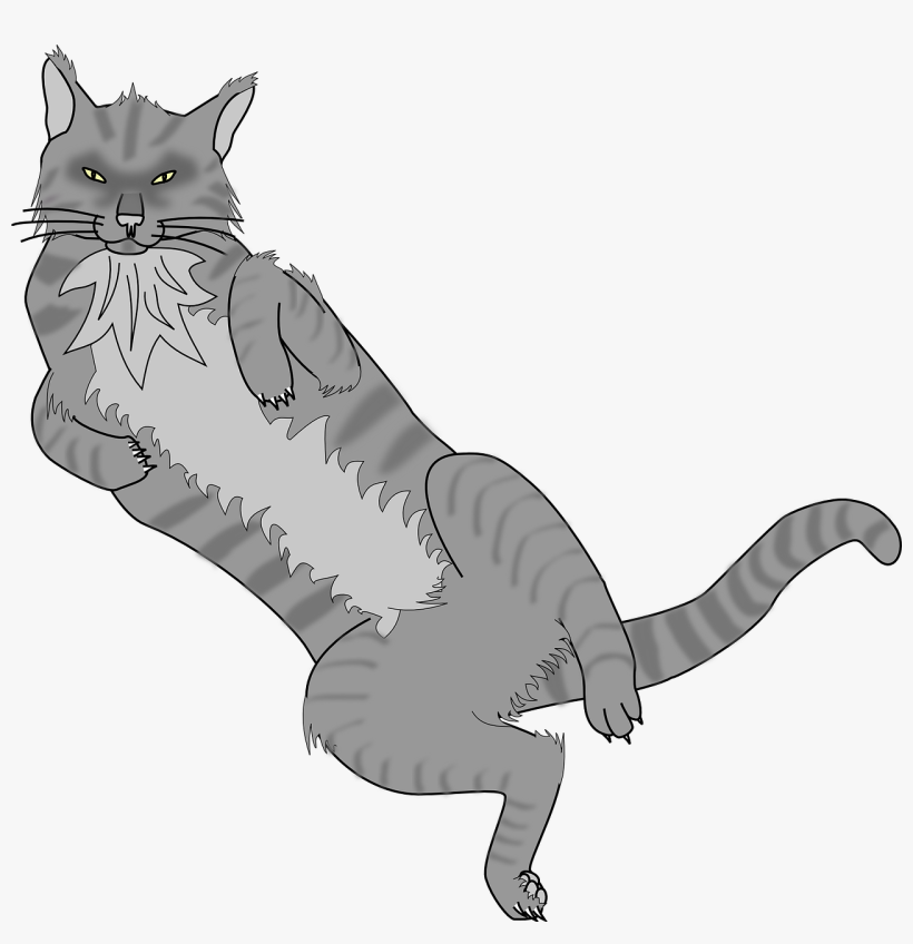 Black Cat Kitten Cartoon Veterinarian - Lying On Back Cat, transparent png download