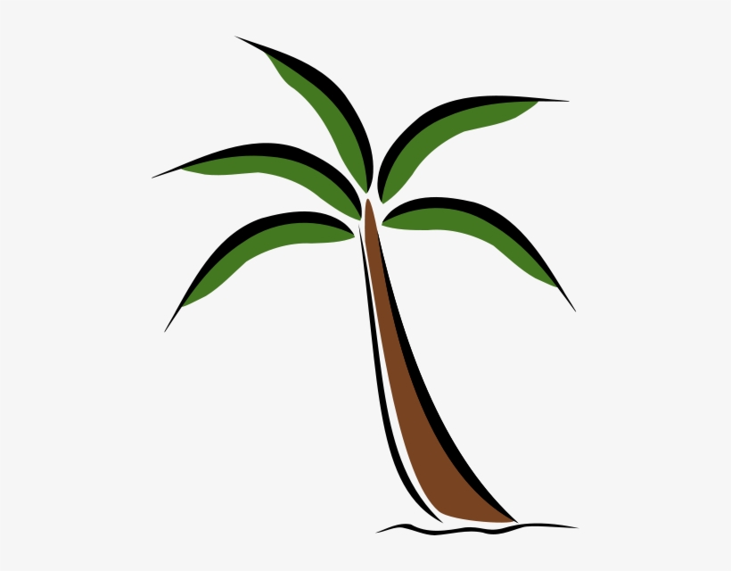 Palm Tree Silhouette Clipart Free Clip Art Images - Tropical Palm Tree Clipart, transparent png download