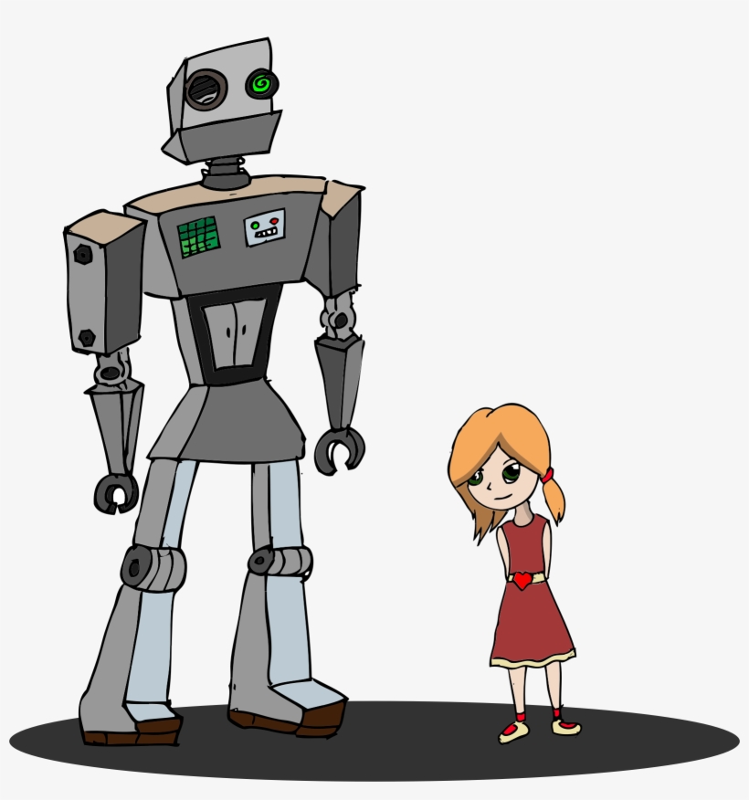 This Free Icons Png Design Of Girl And Robot, transparent png download