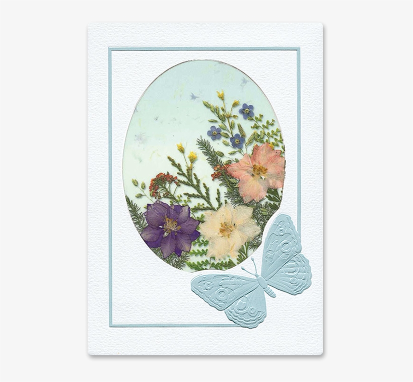 Butterfly Meadow Card Image - Large White, transparent png download