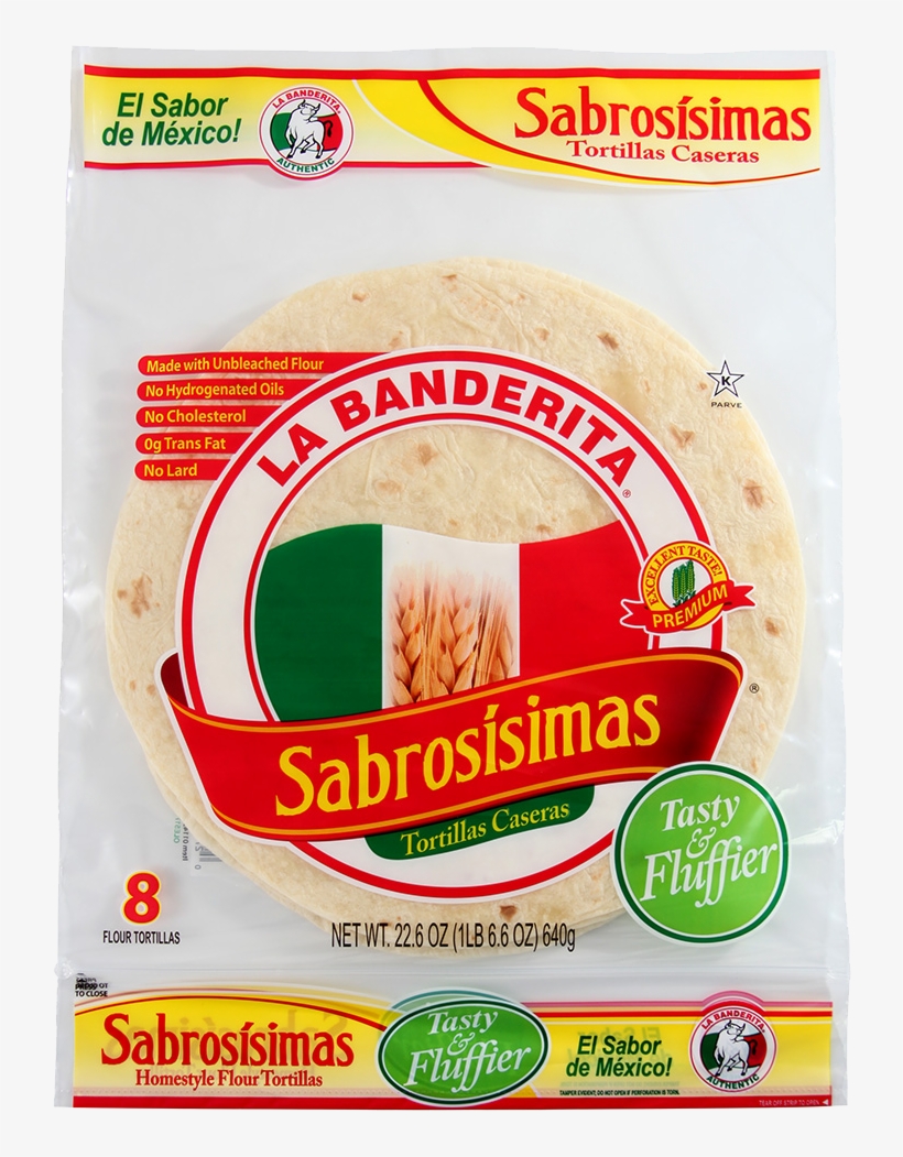 Burrito Sabrosisimas Flour Tortillas - La Banderita Tortillas, Flour - 10 Tortillas, 14.5, transparent png download