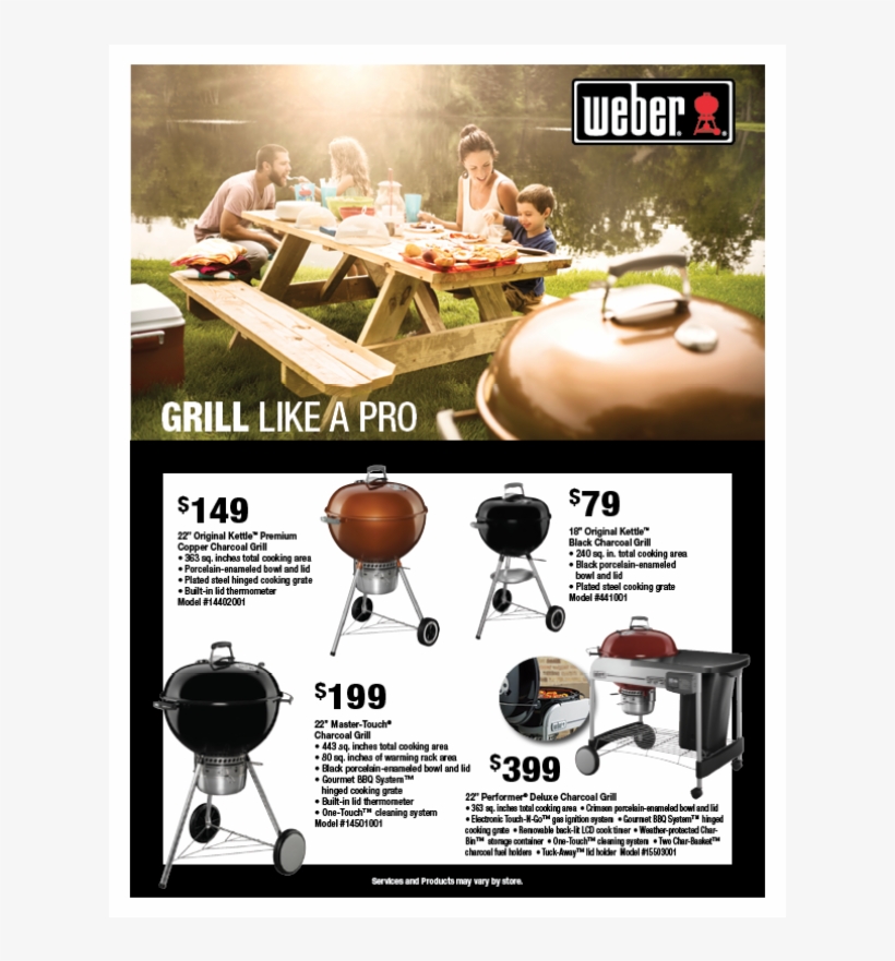 Weber Flyer Frontside B - Weber Performer Deluxe Charcoal Grill 15507001, transparent png download
