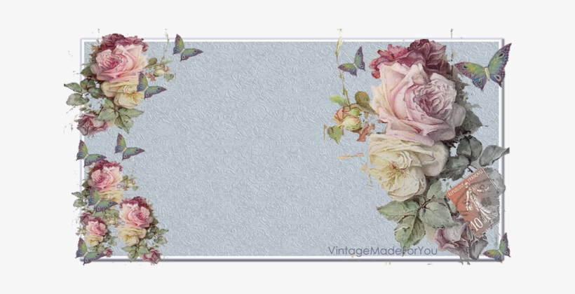 Free Blog Header To Blogger 2 Columns - Antique Roses Greeting Cards, transparent png download