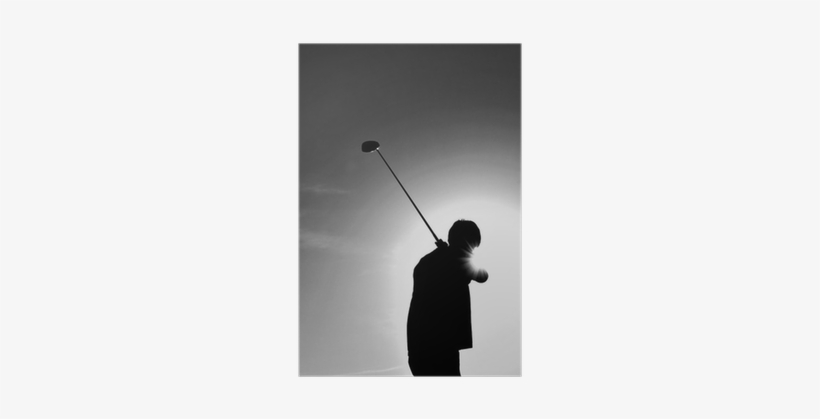 Silhouette Of A Man Swinging A Golf Club Poster • Pixers® - Standing, transparent png download