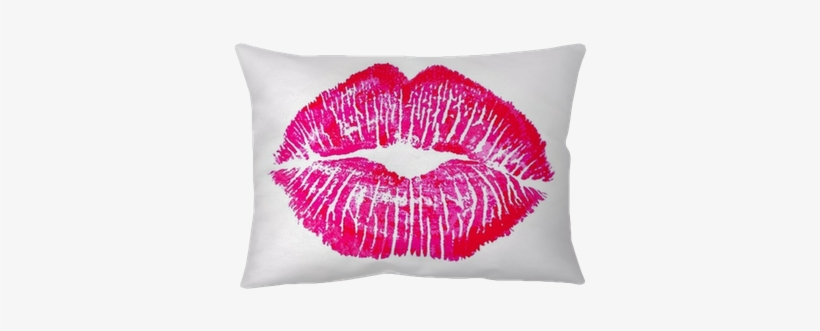 Kiss Lips Lip Print Pink Red Mouth Throw Pillow • Pixers® - Wallmonkeys Wall Decals Wallmonkeys Kiss Lips Lip Print, transparent png download