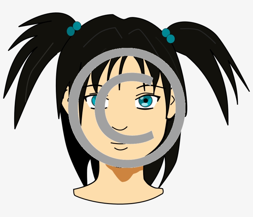 Girl With Pigtails - Girl Face Clipart, transparent png download