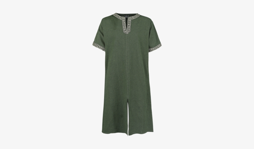 Tunic With Border Men Tunic Green 100% Cotton Short - Tunic, transparent png download