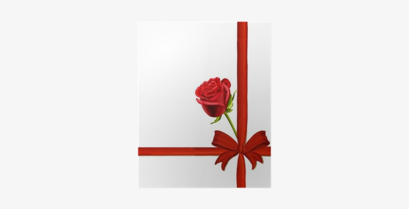 Birthday Or Valentine's Card With A Single Red Rose - Birthday, transparent png download