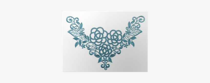 Embroidered Lace Trim Over White - Textile, transparent png download
