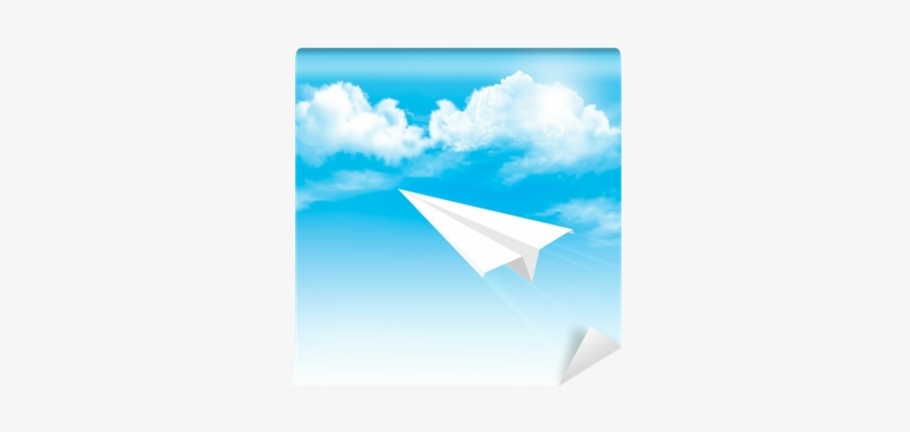 Paper Airplane In The Sky With Clouds - Paper Plane, transparent png download