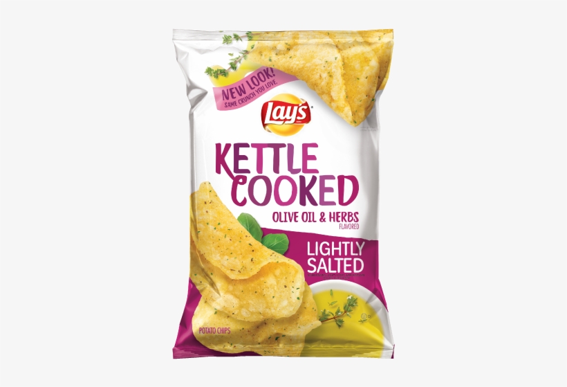 Lay's® Kettle Cooked Lightly Salted Olive Oil Herbs - Lays Olive Oil And Herbs, transparent png download