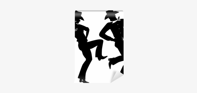 Silhouette Of A Cowboy And Cowgirl Dancing Country-western - Cowboy Dancing Vector, transparent png download