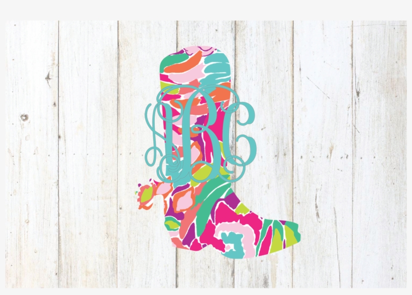 Lilly Cowgirl Boot Monogram Decal - Retro Triangles Comfort Mat (personalized), transparent png download