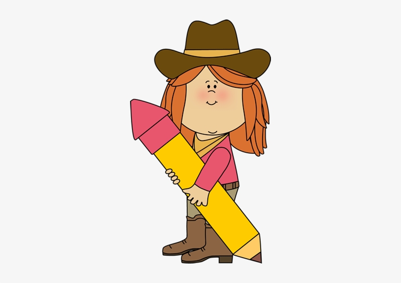 Cowboy Clipart Cowboy Cowgirl - Cowboy Pencil Clip Art, transparent png download