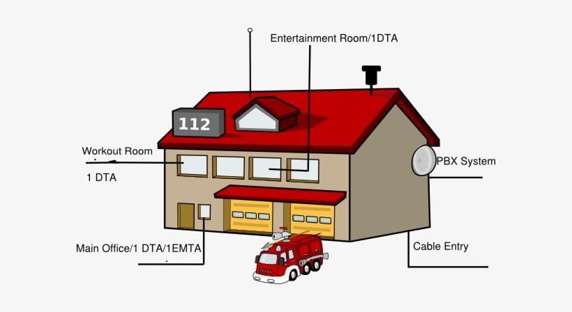 Fire House Blueprint Clip Art - Fire Station Clip Art, transparent png download