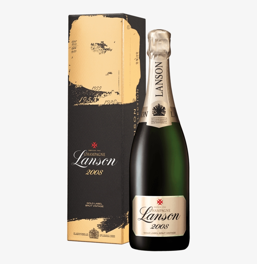Champagne Lanson Gold Label Brut Vintage 2008 - Lanson Gold Label 2008, transparent png download