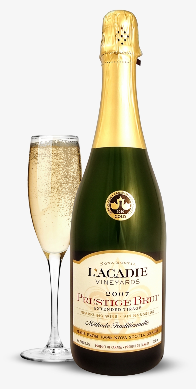 Lacprestigebrut2007 - L'acadie Vineyards Vintage Cuvee, transparent png download