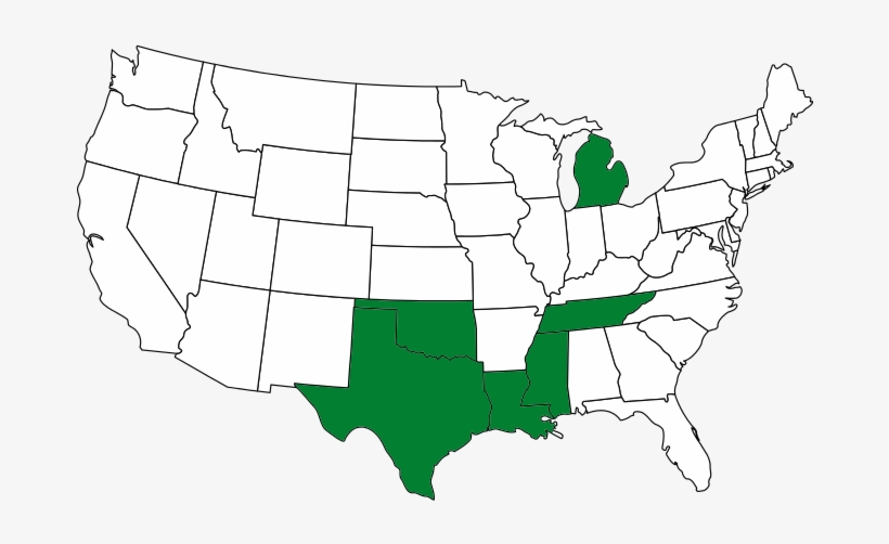 1001 Texas Ave - Transparent Us States Outline Map, transparent png download