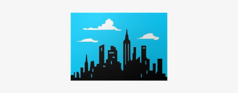 Wall Sticker Comic Skyline, transparent png download