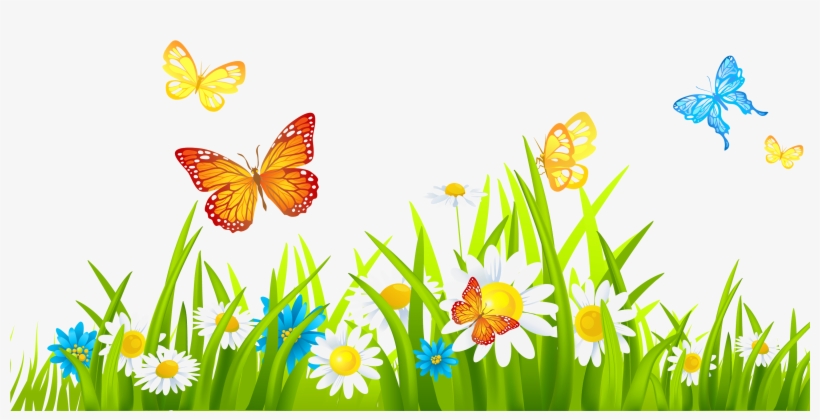 Grass With Flower Clipart Png, transparent png download