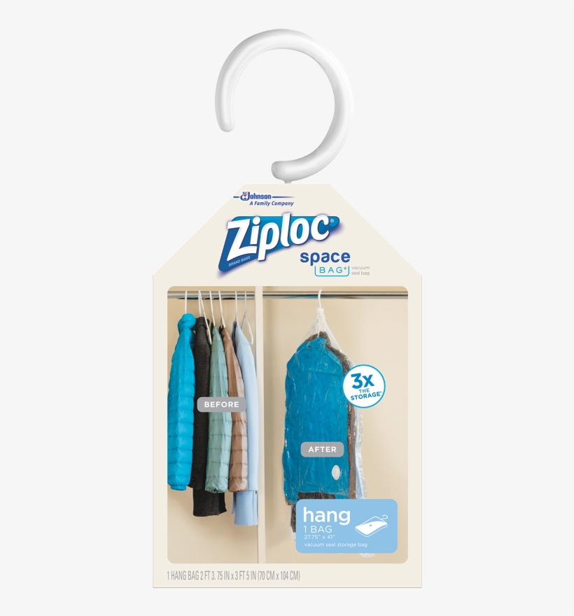 Ziploc Brand Space Bag Vacuum Seal Clear Hanging Storage - Ziploc Space Bag Variety Pack - 4 Count, transparent png download