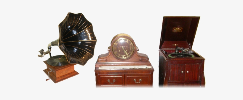 Two Phonographs And A Clock - Vintage Music Box Png, transparent png download