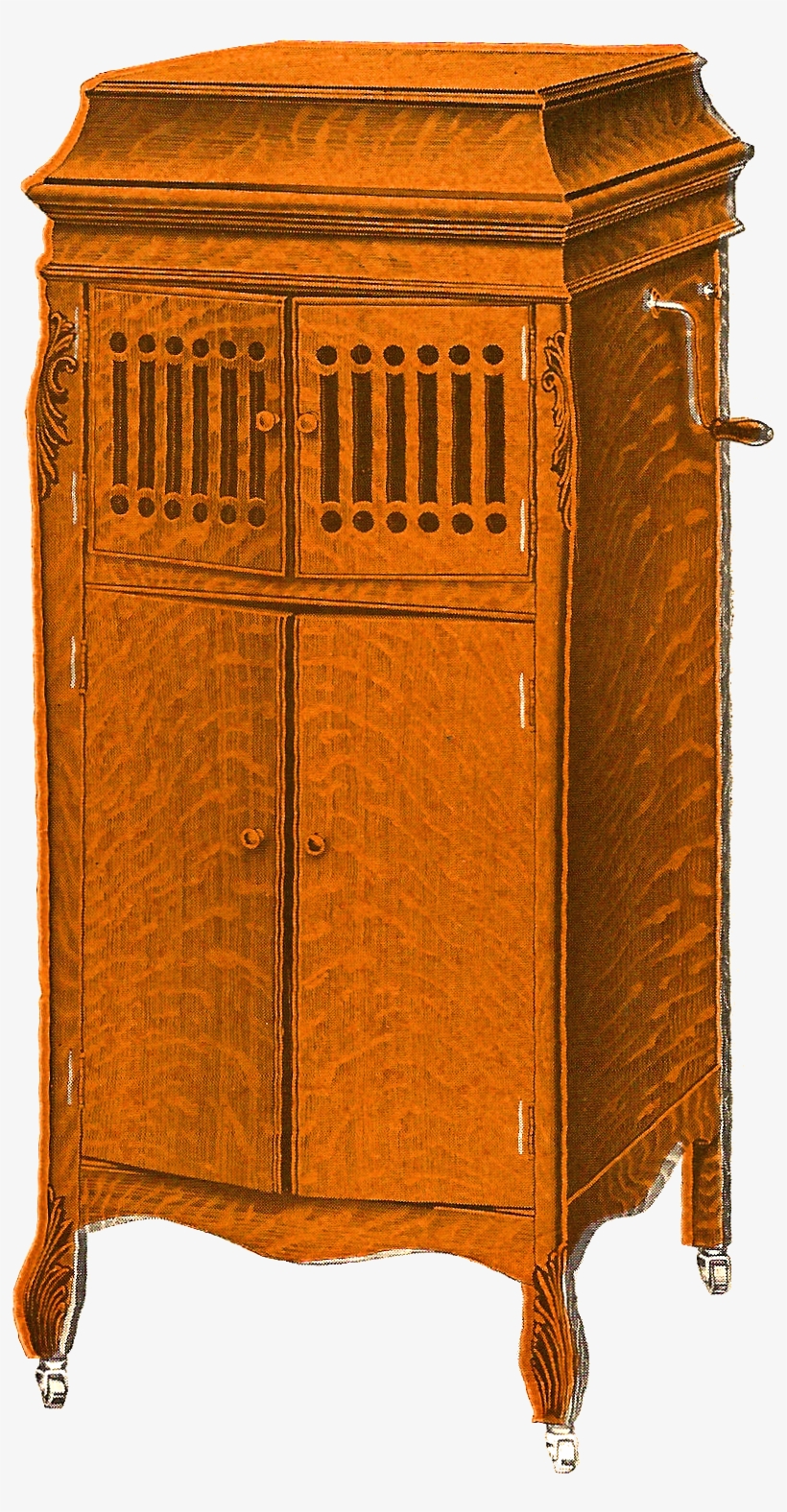 This Is A Wonderful Vintage Graphic Of A Phonograph - Cupboard, transparent png download