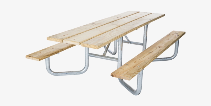 Wood Picnic Tables 2” Pipe Frame, transparent png download