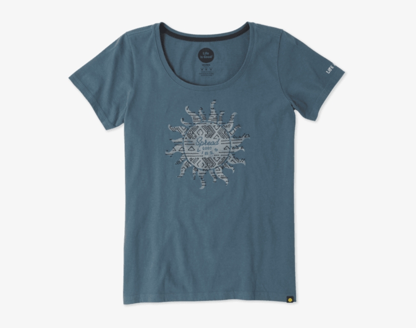 Women's Tribal Sun Creamy Scoop Tee - Active Shirt, transparent png download