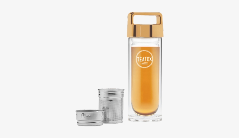 Thermo-go Bottle, Gold, 330ml - Thermo Go Bottle Teatox, transparent png download