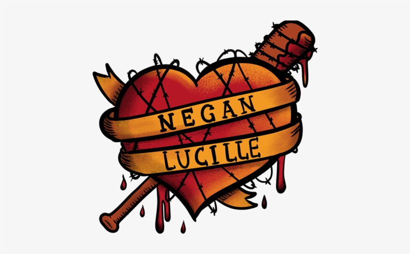 Bloody Love Bloody Love - Negan Lucille Blood Heart The Walking Dead T-shirts, transparent png download